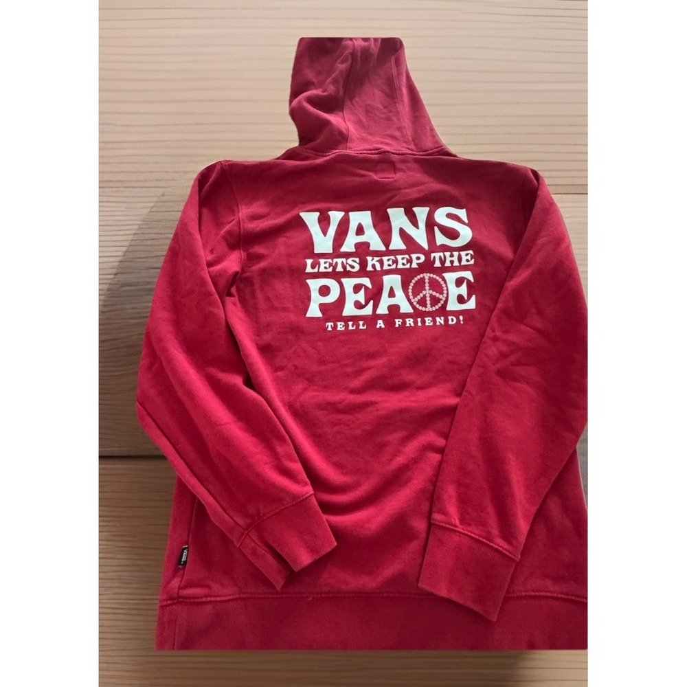 Vans Keep the Peace Sign Pullover Hoodie Jacket Skating Sweatshirt Comfy Sz M